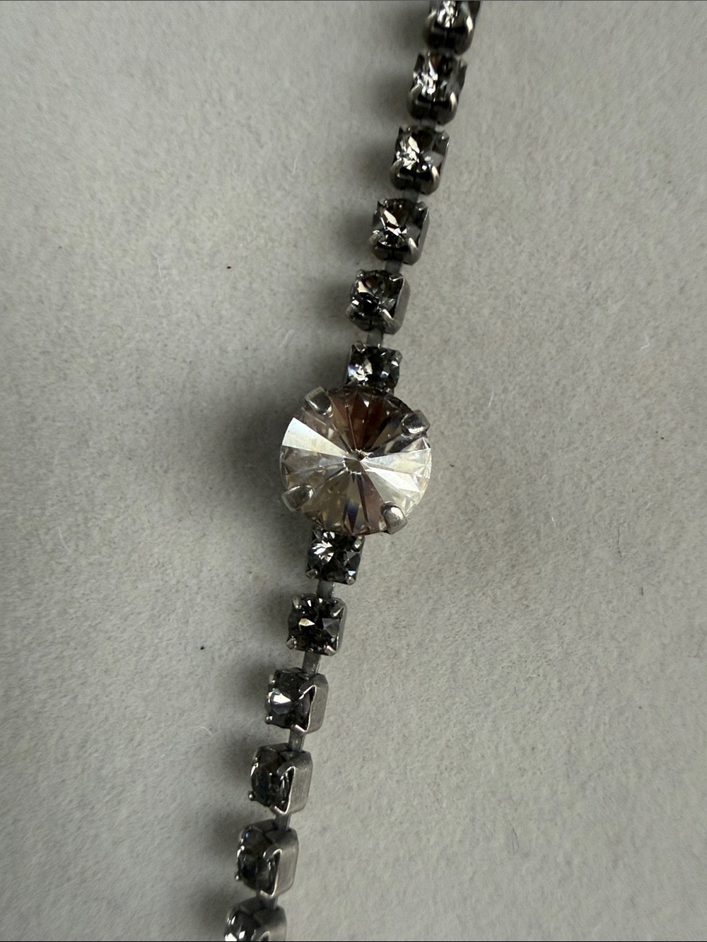 Sabika Black Chain Bracelet with Clear Crystal